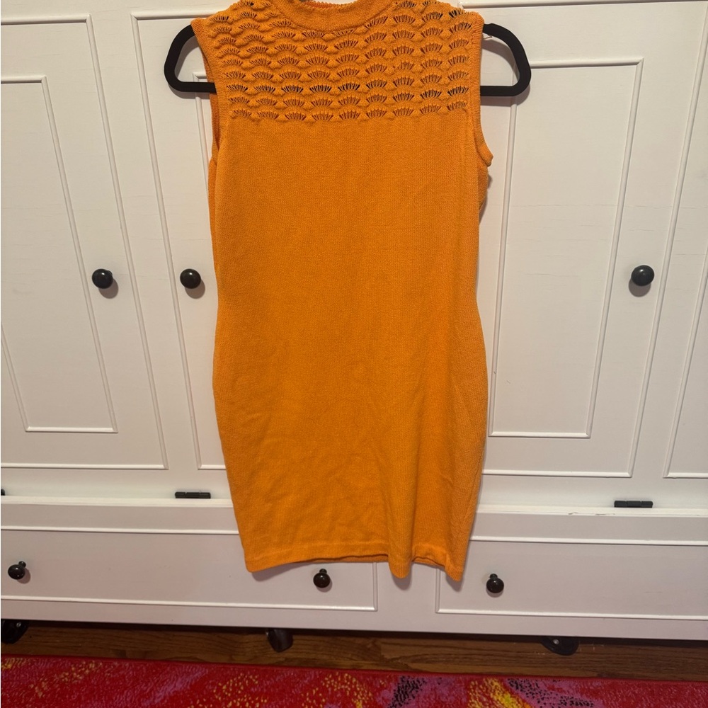 St. John Orange Sleeveless Knit Dress